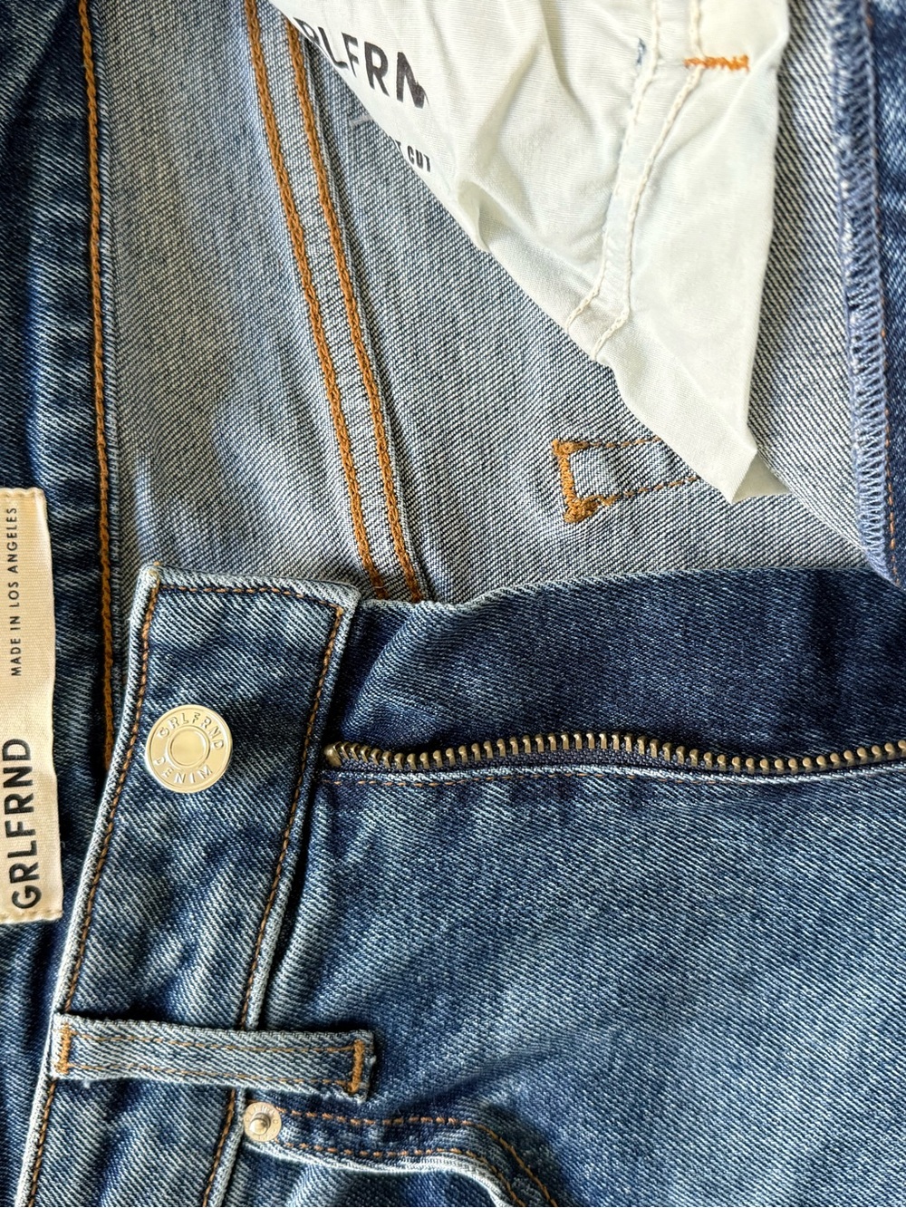 GRLFRND Melanie High Rise Boot Cut Blue Denim Jeans Raw Hem Casual Classic 26 - Picture 3 of 8
